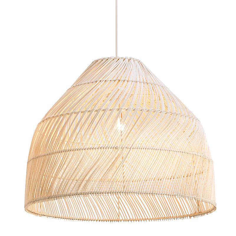 Chambre à coucher de style asiatique suspendu au rotin de tissage de sonnerie de cloche d'éclairage pendentif avec 39 "fil suspendu