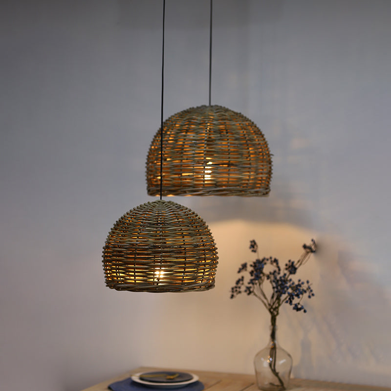 Rattan Bird Nest Nest Hanging Light Hanging Hand Weaving Coffee Shop Freet