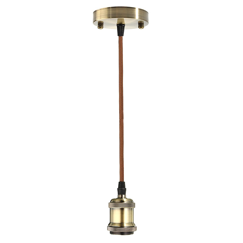 Koper mini hangende licht industriële stijl kale lamp slaapkamer hanger lamp met 39 "wevende hangende draad