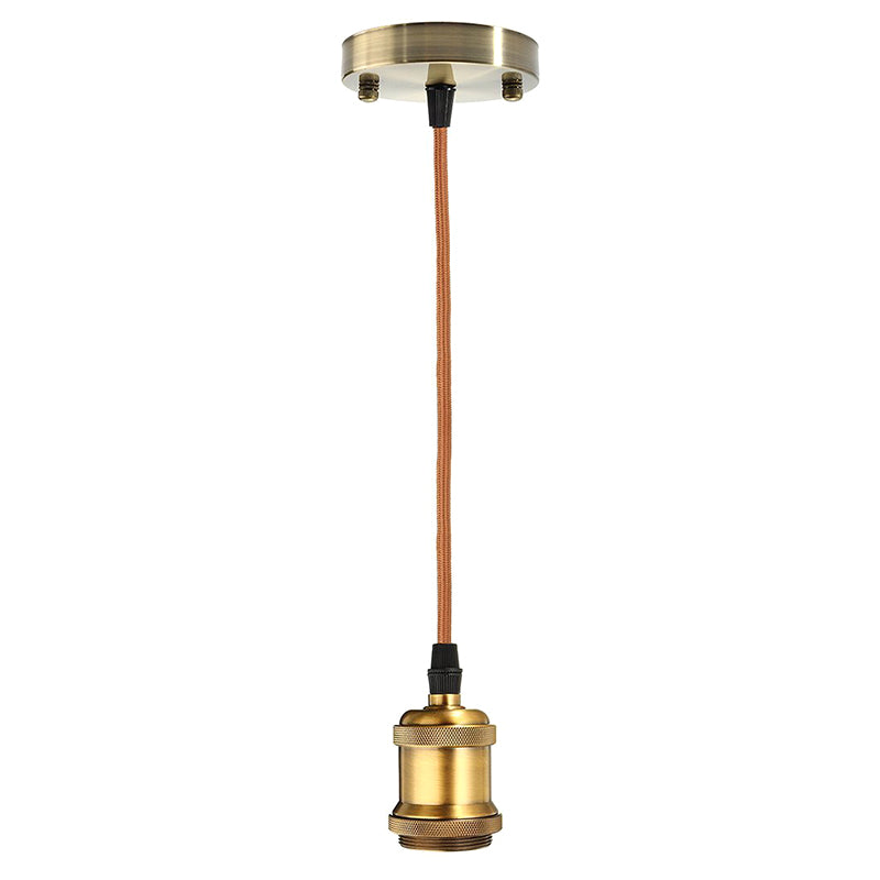 Koper mini hangende licht industriële stijl kale lamp slaapkamer hanger lamp met 39 "wevende hangende draad