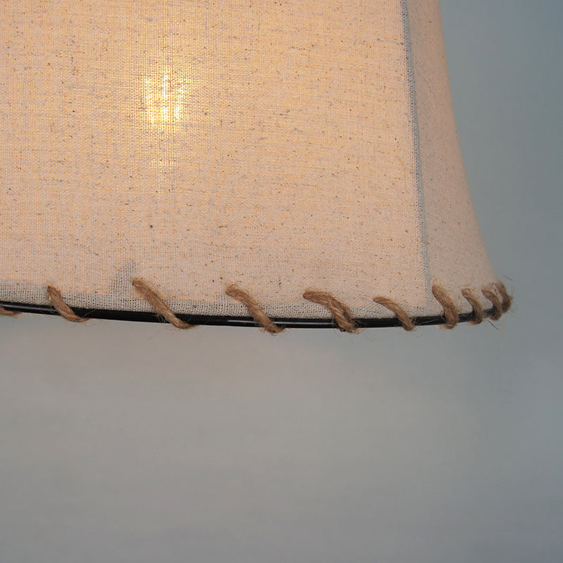 Tambour à manger suspension éclairage de style vintage tissu 1 pendentif de plafond blanc clair