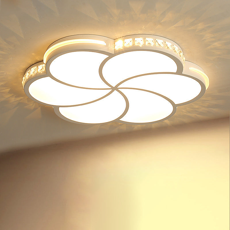 Lampe encastrée pour chambre à coucher, fleur, cristal Simple, 16.5 "/20.5"/24.5 "W, luminaire LED blanc, lumière chaude/blanche/3 couleurs