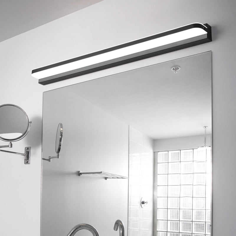 Ideas de iluminación de tocador lineal lámpara de pared de estilo moderno en múltiples vistas para el baño