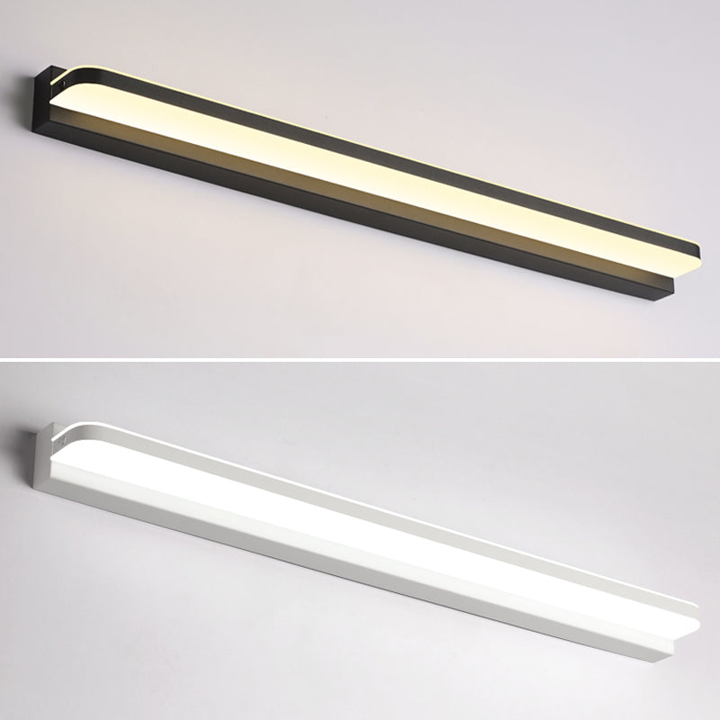 Ideas de iluminación de tocador lineal lámpara de pared de estilo moderno en múltiples vistas para el baño