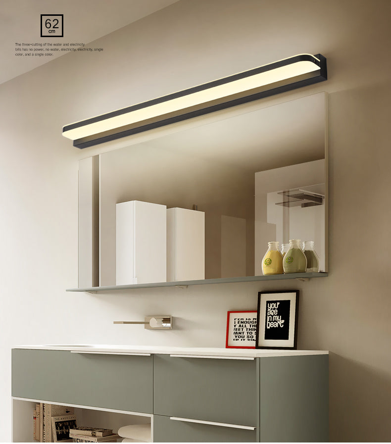 Ideas de iluminación de tocador lineal lámpara de pared de estilo moderno en múltiples vistas para el baño