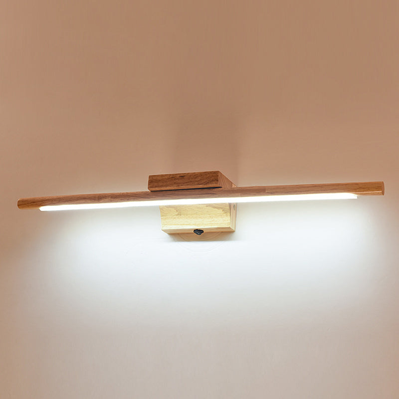 Iluminación de pared LED de madera Simplicidad de tocador Luces de pared para el baño