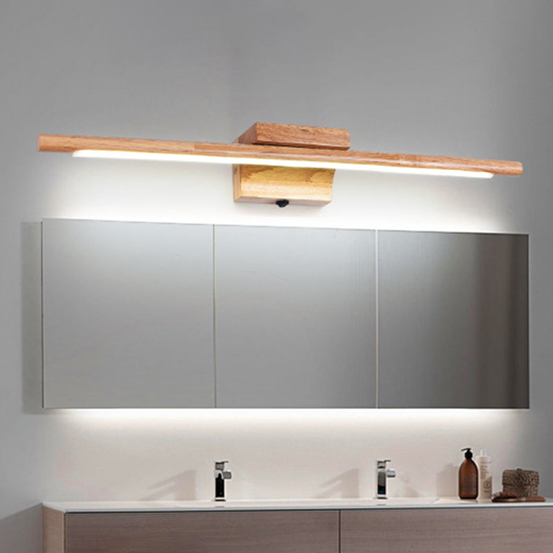 Iluminación de pared LED de madera Simplicidad de tocador Luces de pared para el baño