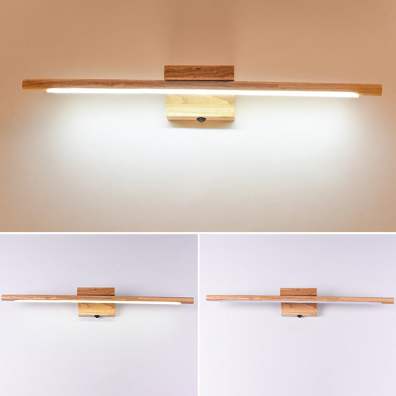 Iluminación de pared LED de madera Simplicidad de tocador Luces de pared para el baño