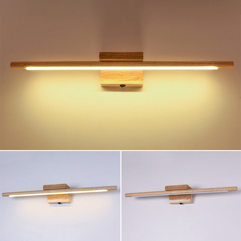 Iluminación de pared LED de madera Simplicidad de tocador Luces de pared para el baño