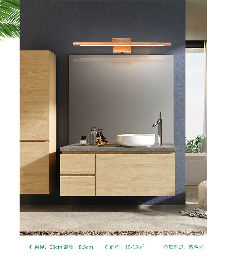 Iluminación de pared LED de madera Simplicidad de tocador Luces de pared para el baño