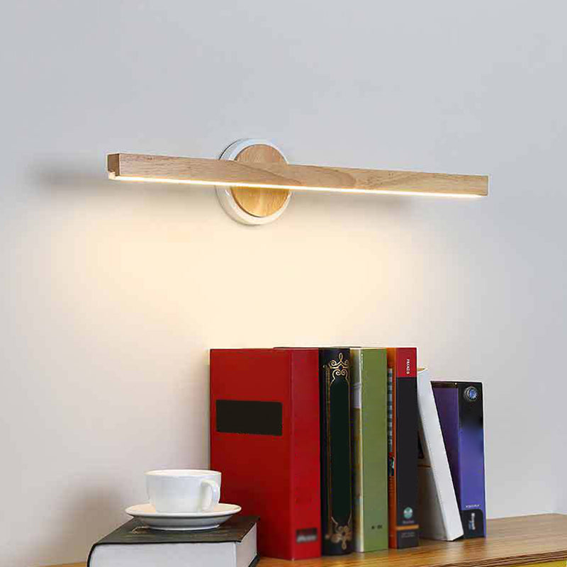 Nordic LED Vanity Wall Lights Simplicity Modern Wooden Vanity Sconce Light for Bathroom