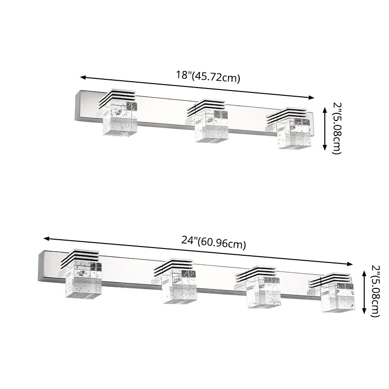 Luz de tocador de acero inoxidable lámpara de tocador de estilo moderno sombra de cristal de burbuja iluminación de pared