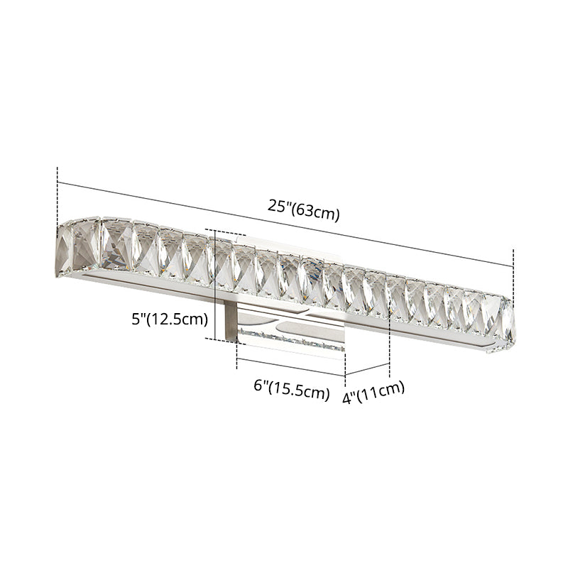 Opulento accesorio de luz de tocador de cristal con incrustaciones de tocador de estilo moderno para baño