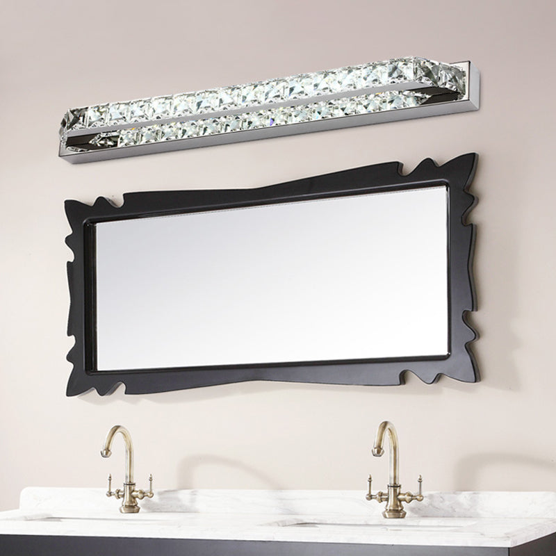 Opulento accesorio de luz de tocador de cristal con incrustaciones de tocador de estilo moderno para baño