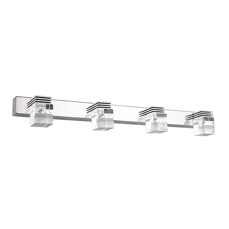 Luz de tocador de acero inoxidable lámpara de tocador de estilo moderno sombra de cristal de burbuja iluminación de pared