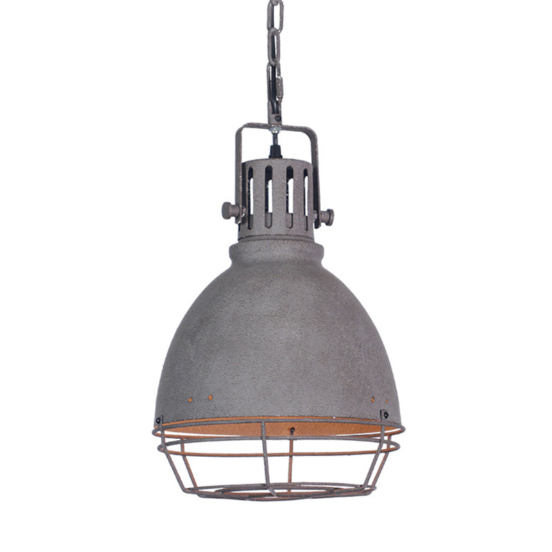 1 Light Bowl Light Kit Retro Industrial Metal Hanging Light mit hängenden Kette für das Restaurant