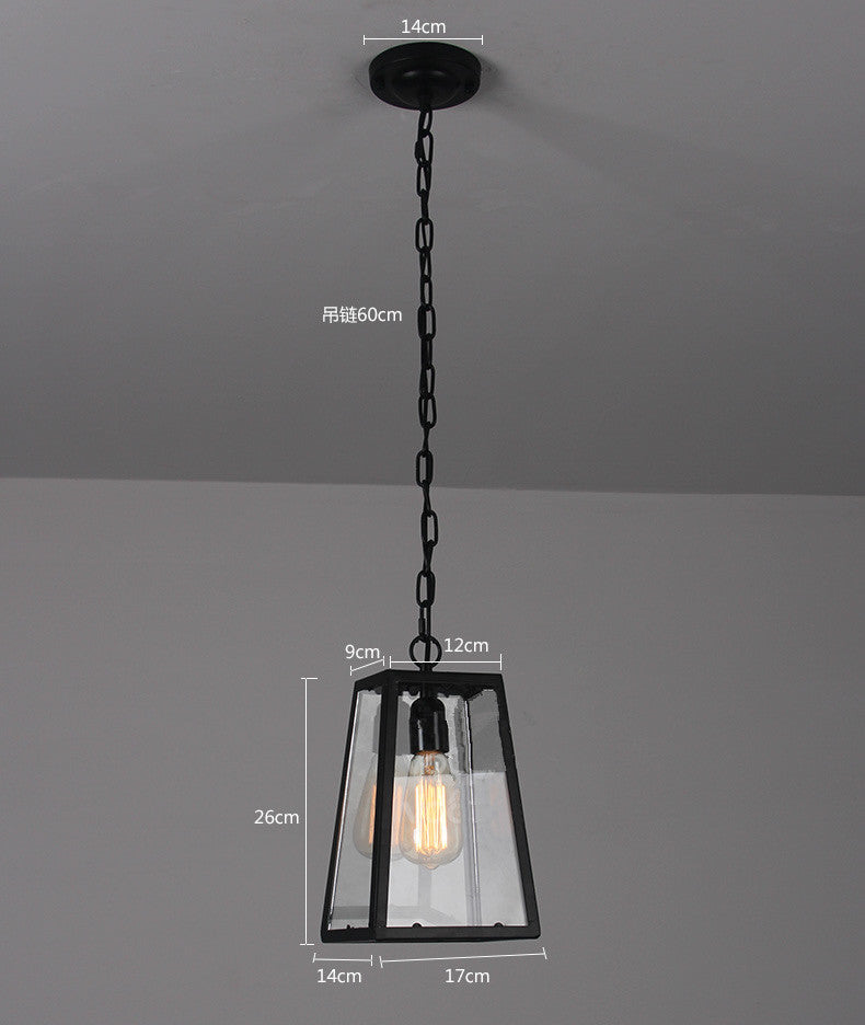 1 Light Trapezoid Ceiling Pendant Creative Industrial Style Metal Pendant for Restaurant