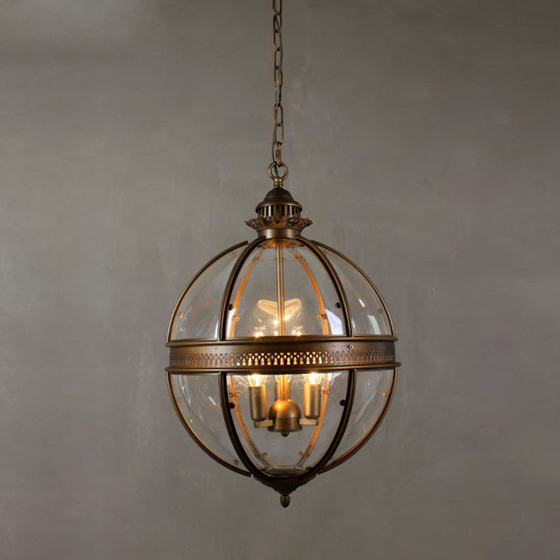 Globe Hanging Pendant Light Industrial Style Glass Pendant Light Fixtures for Restaurant