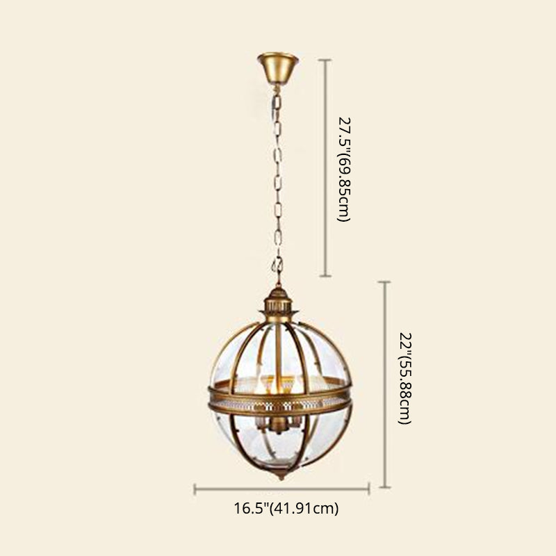 Globe Hanging Pendant Light Industrial Style Glass Pendant Light Fixtures for Restaurant