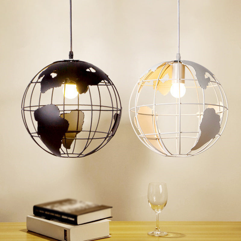 1 Light Globe Hanging Lights Lights Retro Industrial Metal Techo Colgante para barra