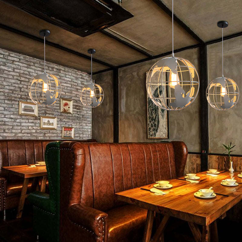 1 Light Globe Hanging Light Fixtures Retro Industrial Metal Ceiling Pendant for Bar