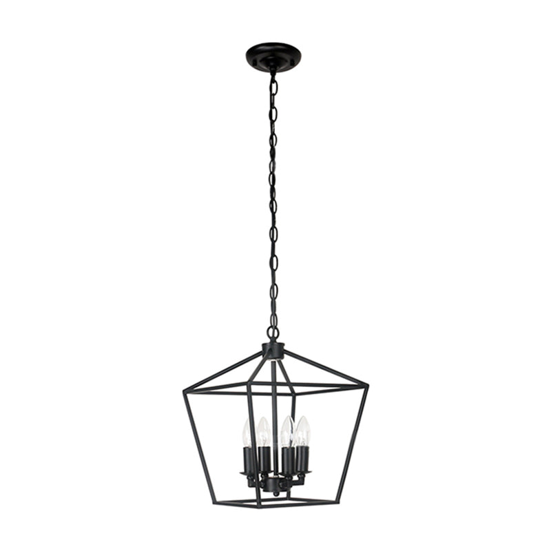 4 Lichter Geometrische Multi -Anhänger Retro Industrial Style Metal Multi -Drop -Deckenlichter für das Restaurant