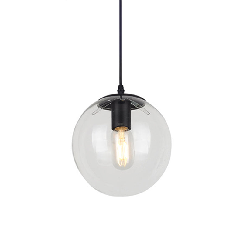 1 Light Globe Light Pendant Nordic Industrial Style Glass Hanging Lights for Restaurant