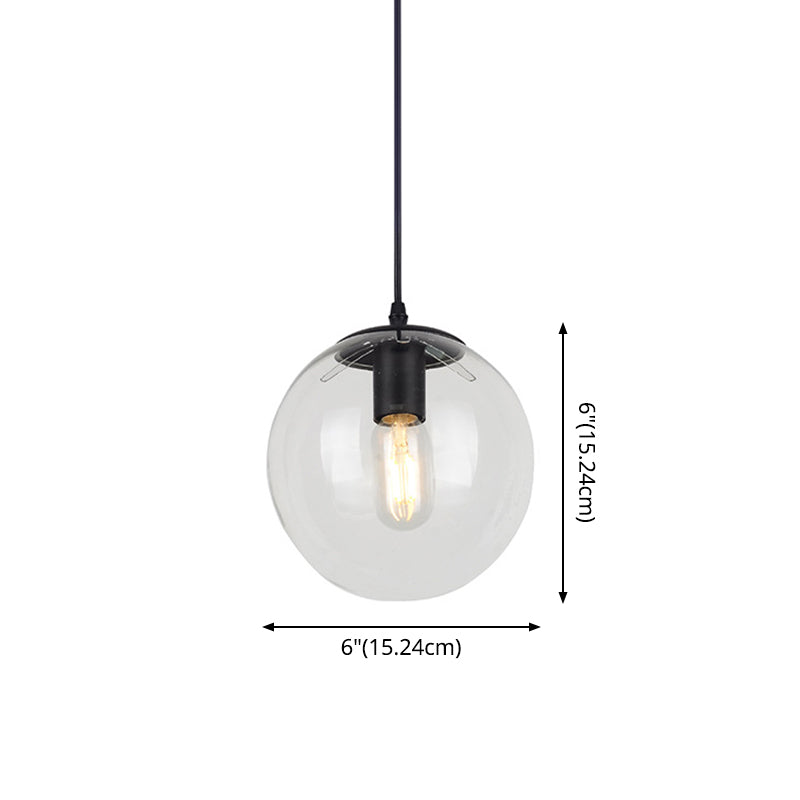 1 Light Globe Light Pendant Nordic Industrial Style Glass Hanging Lights for Restaurant