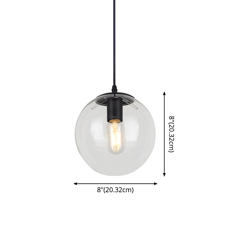 1 Light Globe Light Pendant Nordic Industrial Style Glass Hanging Lights for Restaurant