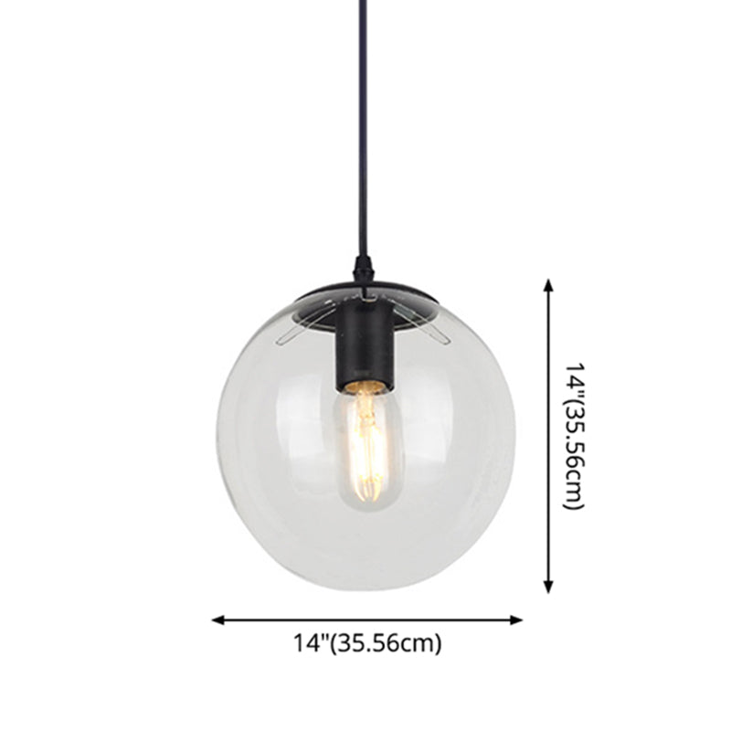 1 Light Globe Light Pendant Nordic Industrial Style Glass Hanging Lights for Restaurant