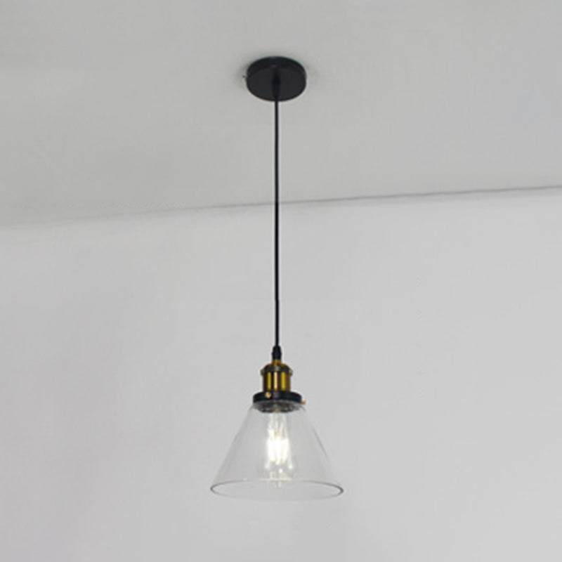 1 Light Ceiling Light Retro Industrial Style Glass Ceiling Fixture for Restaurant