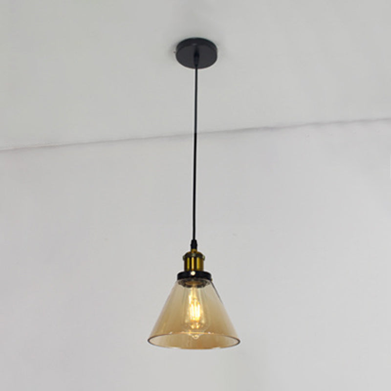 1 Light Ceiling Light Retro Industrial Style Glass Ceiling Fixture for Restaurant