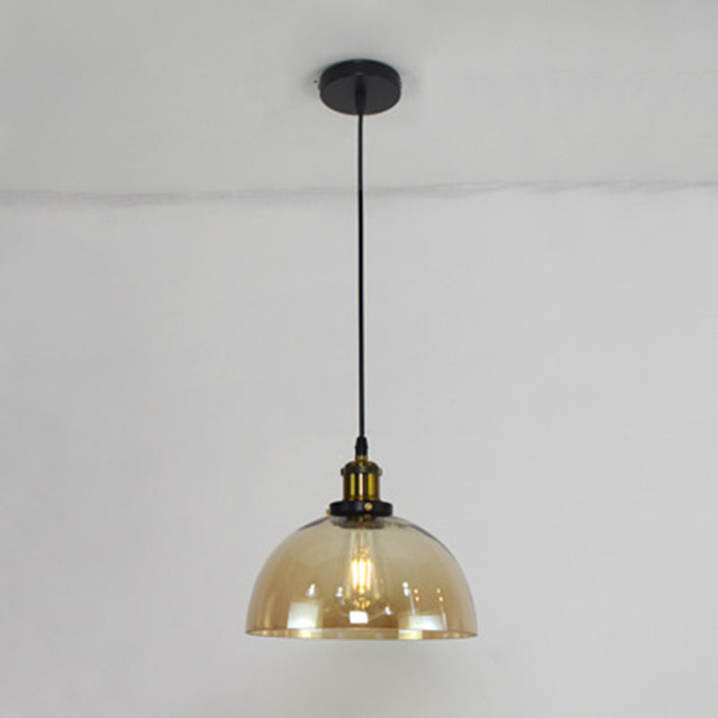 1 Light Ceiling Light Retro Industrial Style Glass Ceiling Fixture for Restaurant