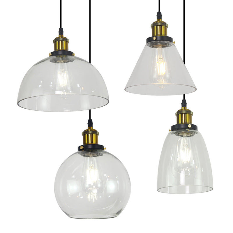 1 Light Ceiling Light Retro Industrial Style Glass Ceiling Fixture for Restaurant