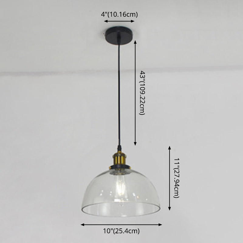 1 Licht Deckenleuchte Retro Industrial Style Glass Deckenleuchte für das Restaurant