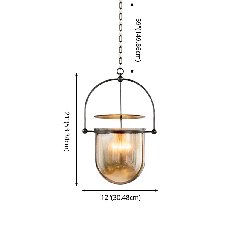 1 Lampada in gamba in gabbia in gabbia leggera Light Affitto in vetro in stile industriale per il ristorante