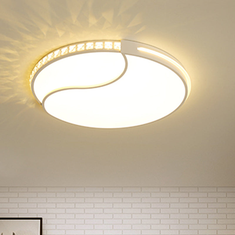 16.5“/20.5”/24.5“ W White LED Ceiling Mount Simple Acrylic Round Flush Light Fixture in Warm/White Light