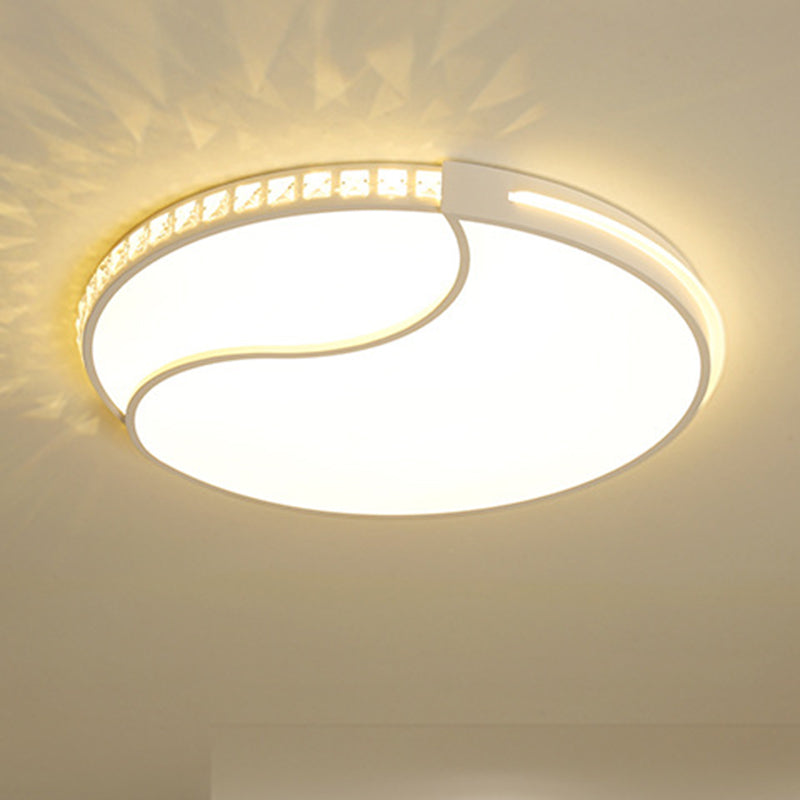 Luminaire encastré rond en acrylique simple à montage au plafond à LED blanches de 16,5"/20,5"/24,5" W dans une lumière chaude/blanche