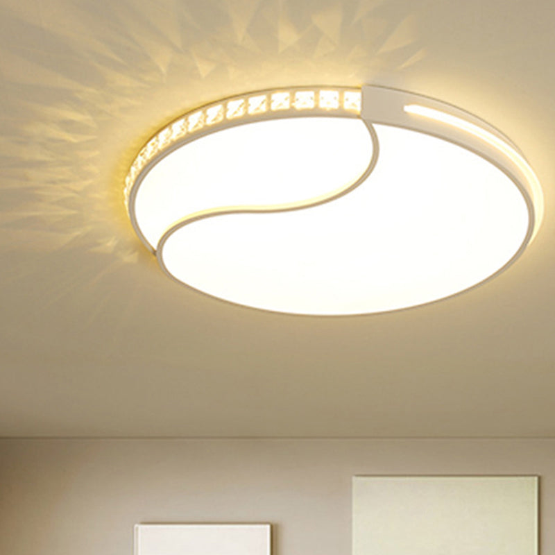 16,5 "/20.5" /24.5 " W White LED Tetto Montaggio Semplice Acrilico Rotondo Flush Light Fixture in Warm / White Light