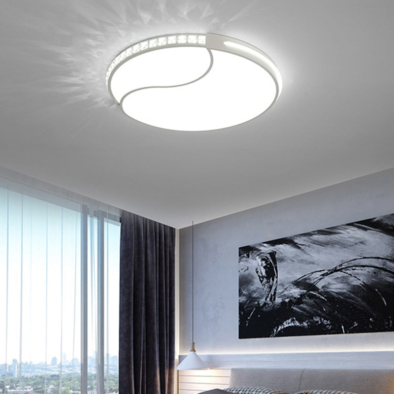 16.5“/20.5”/24.5“ W White LED Ceiling Mount Simple Acrylic Round Flush Light Fixture in Warm/White Light