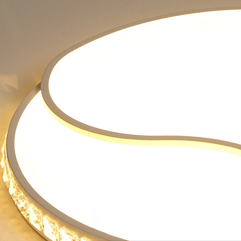 16.5“/20.5”/24.5“ W White LED Ceiling Mount Simple Acrylic Round Flush Light Fixture in Warm/White Light