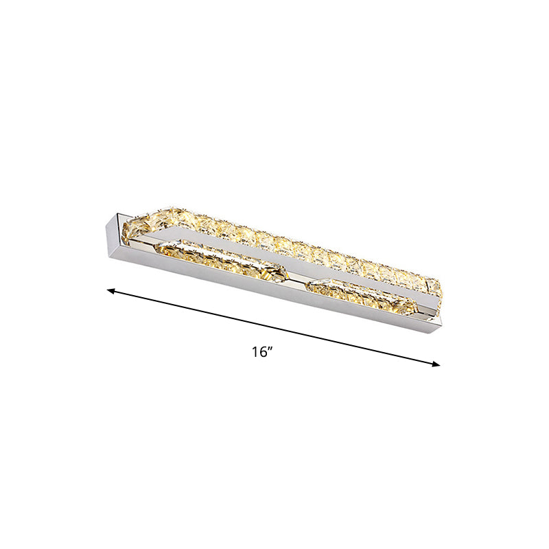 Luz de la pared de tocador de baño lineal claro/cristal de champán 16 "/22" W LED de pared contemporánea LED en luz cálida/blanca