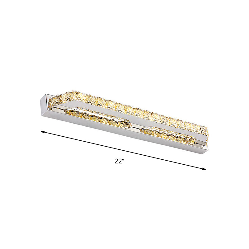 Luz de la pared de tocador de baño lineal claro/cristal de champán 16 "/22" W LED de pared contemporánea LED en luz cálida/blanca