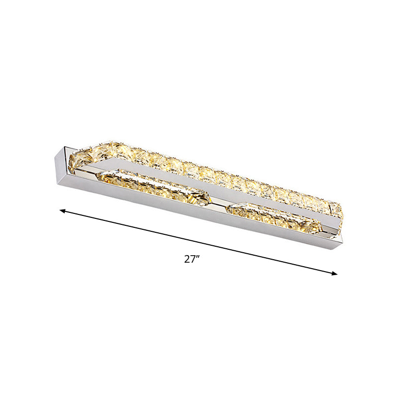 Luz de la pared de tocador de baño lineal claro/cristal de champán 16 "/22" W LED de pared contemporánea LED en luz cálida/blanca