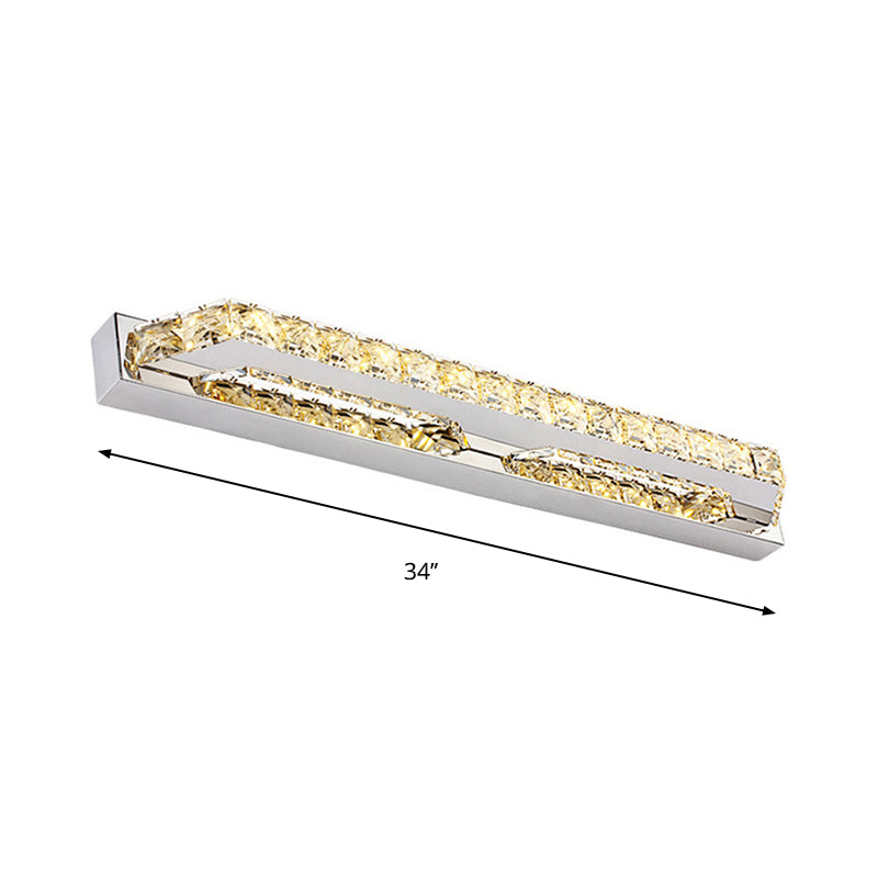 Luz de la pared de tocador de baño lineal claro/cristal de champán 16 "/22" W LED de pared contemporánea LED en luz cálida/blanca