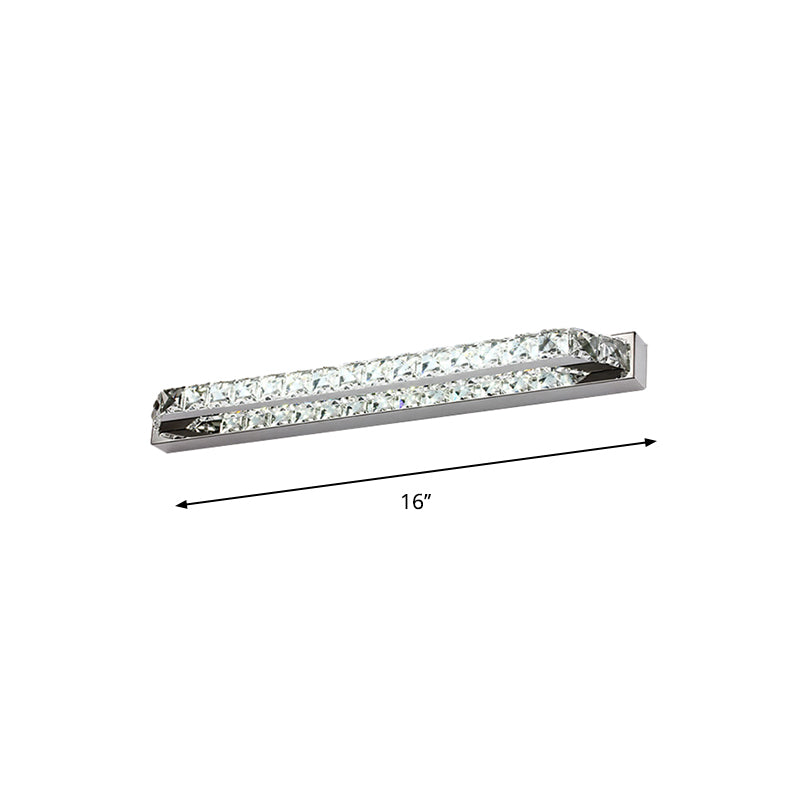 Luz de la pared de tocador de baño lineal claro/cristal de champán 16 "/22" W LED de pared contemporánea LED en luz cálida/blanca