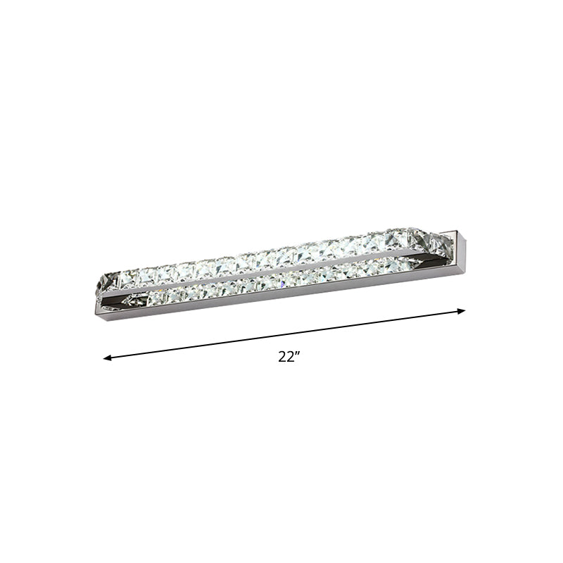 Luz de la pared de tocador de baño lineal claro/cristal de champán 16 "/22" W LED de pared contemporánea LED en luz cálida/blanca