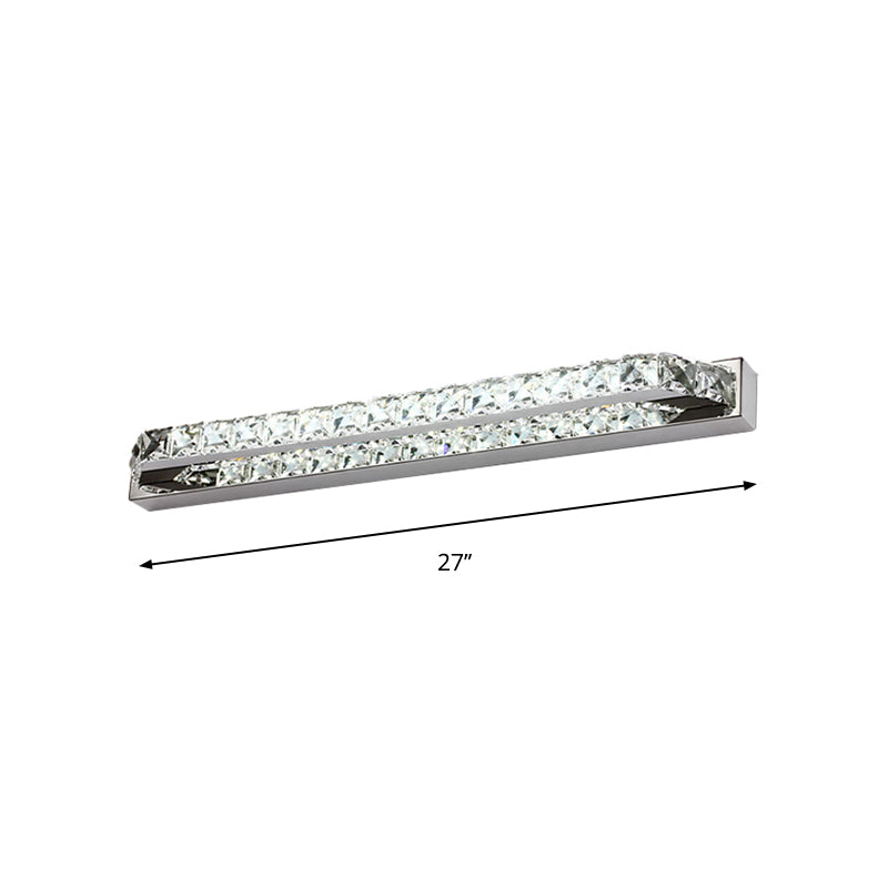 Luz de la pared de tocador de baño lineal claro/cristal de champán 16 "/22" W LED de pared contemporánea LED en luz cálida/blanca