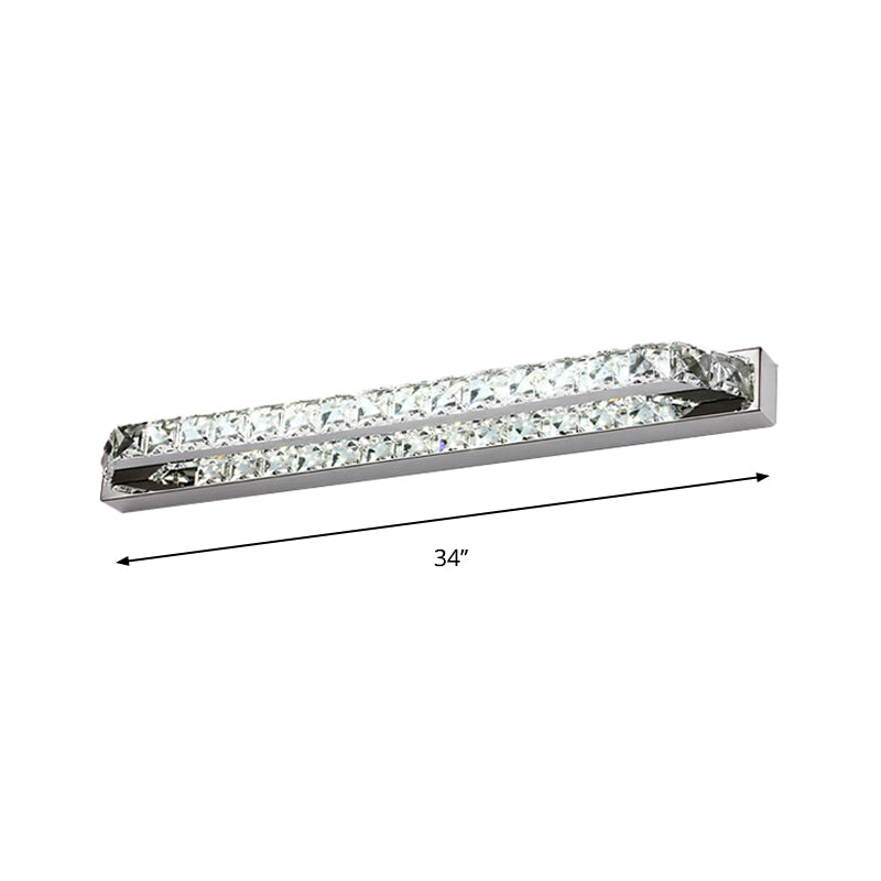 Luz de la pared de tocador de baño lineal claro/cristal de champán 16 "/22" W LED de pared contemporánea LED en luz cálida/blanca