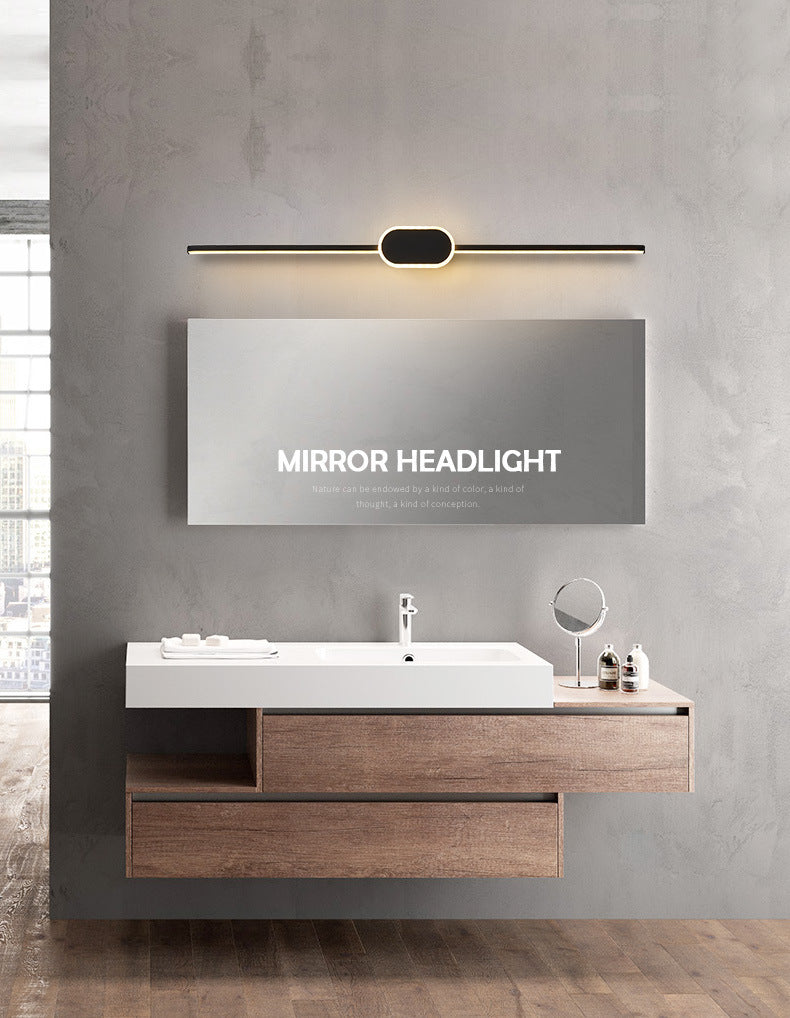 Linear Vanity Wall Light Fixtures Modern Minimalist Style Metal Single Vanity Light